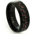 thumbnail image 1 of Men's Titanium Ring with Black and Red Carbon Fiber  8mm (11.5), 1 of 1