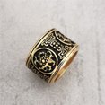 thumbnail image 1 of Mens Stainless Steel Ring Retro Band Gift For Him Gold Tone Jewelry For Everyday Wear Sizes 7 8 9 10 11 12 13, 1 of 4