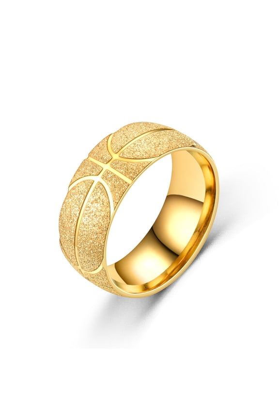 Men's Titanium Steel Jewelry Basketball Ring Sports