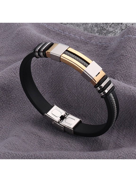 Men's Titanium Steel Negative Ion Bracelet, Opening Design for Easy Wear, Promotes Energy Circulation, Fashion Accessory for Health and Daily Style