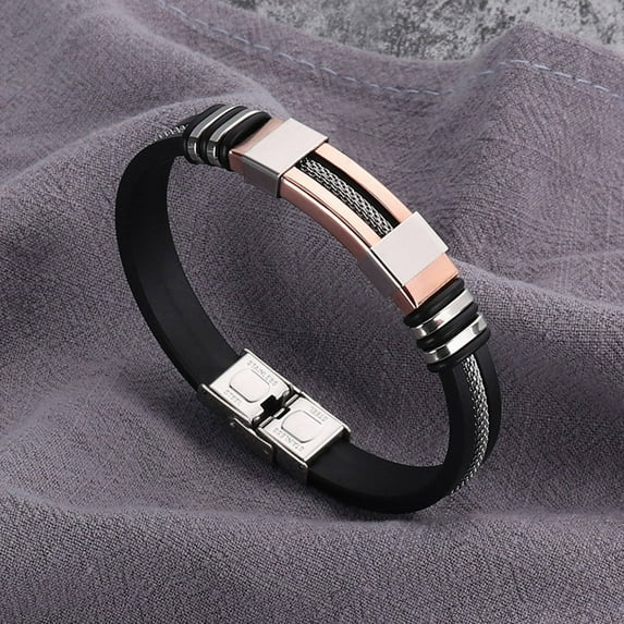 Men's Titanium Steel Negative Ion Bracelet, Opening Design for Easy Wear, Promotes Energy Circulation, Fashion Accessory for Health and Daily Style
