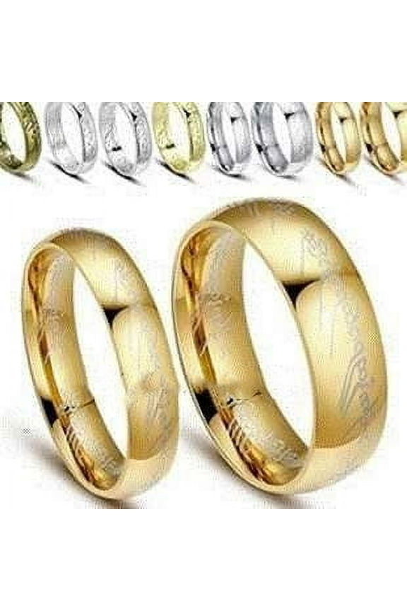 Men's Ring Titanium Steel Band Europe America Geometry Rainbow Decor and LOTR Movie Accessories Rin One Rin Finer Jewelry