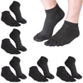 thumbnail image 1 of Men's Toe Socks 5 Pairs Cotton Low Cut 5 Finger Breathable Soft Socks for Daily Wear and Sports Black, 1 of 4