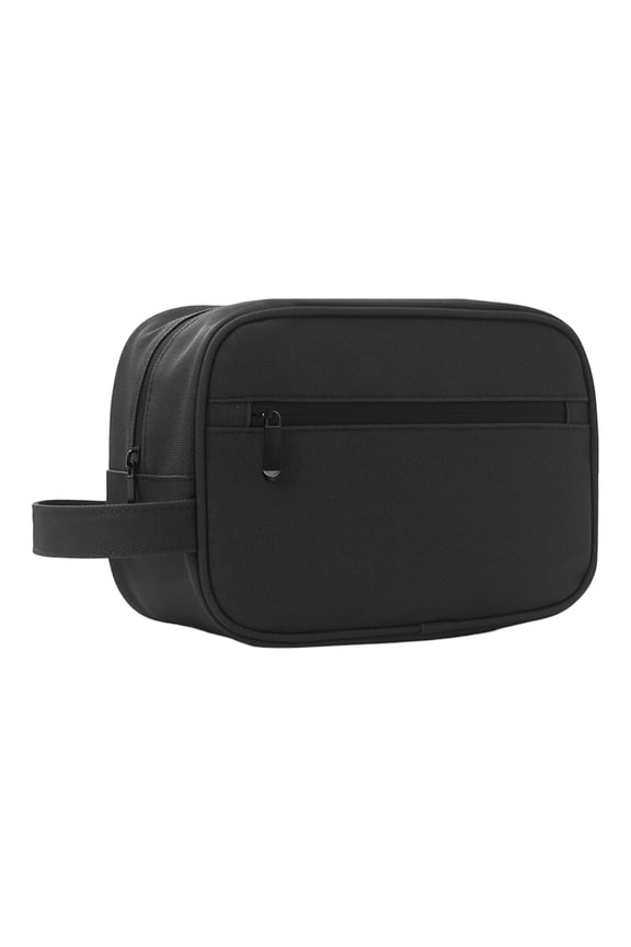 Men's Toiletry Bag Travel Organizer, Waterproof Oxford Fabric Dopp Kit with Handle, Large Capacity Cosmetic Pouch for Business Trip, Gym, Black