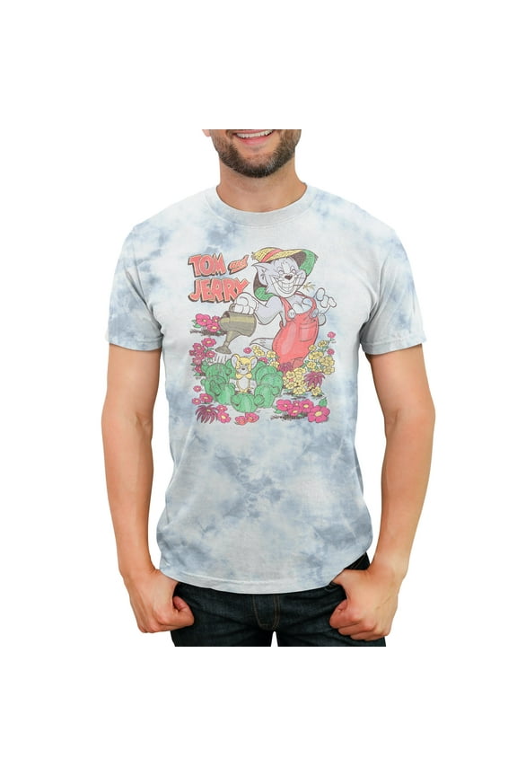 Men's Tom and Jerry Distressed Garden Friends Graphic T-Shirt
