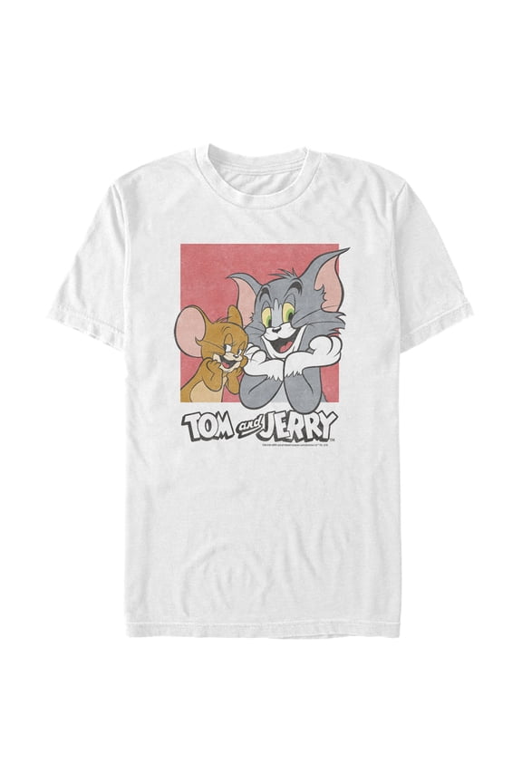 Men's Tom and Jerry Tom and Jerry Innocent Rivalry Graphic Tee White Small