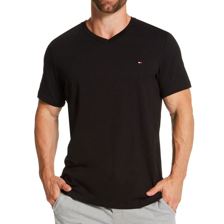 Men's Tommy Hilfiger 09T3140 Core Flag V-Neck T-Shirt (Black M)