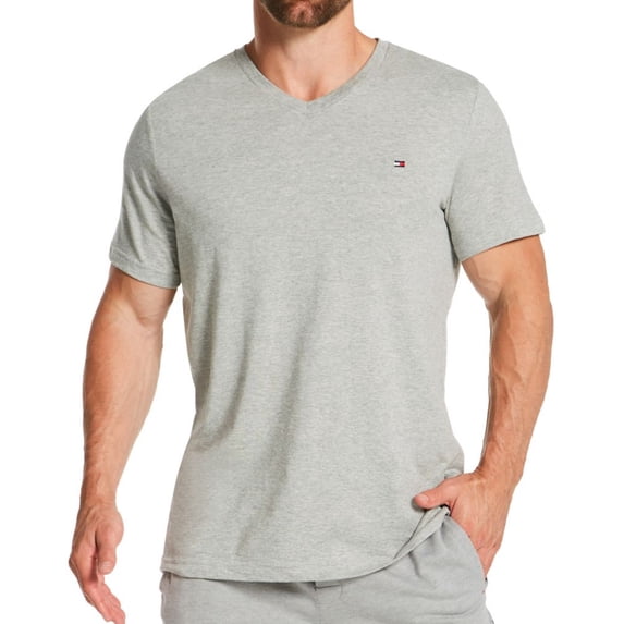 Men's Tommy Hilfiger 09T3140 Core Flag V-Neck T-Shirt (Grey Heather M)