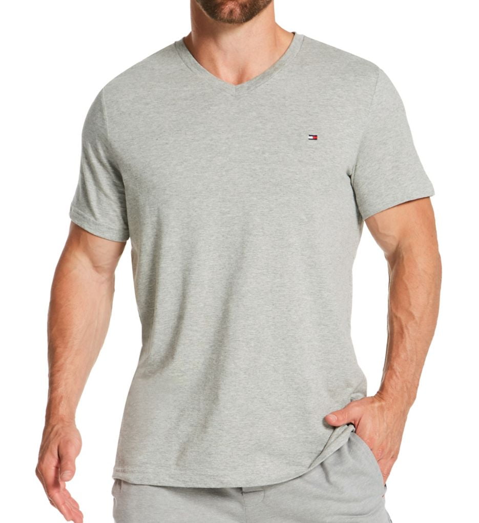 Men\'s Tommy Hilfiger V-Neck 09T3140 Flag Core Navy (Dark T-Shirt S)