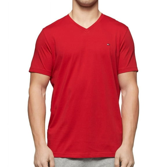 Men's Tommy Hilfiger 09T3140 Core Flag V-Neck T-Shirt (Mahogany S)