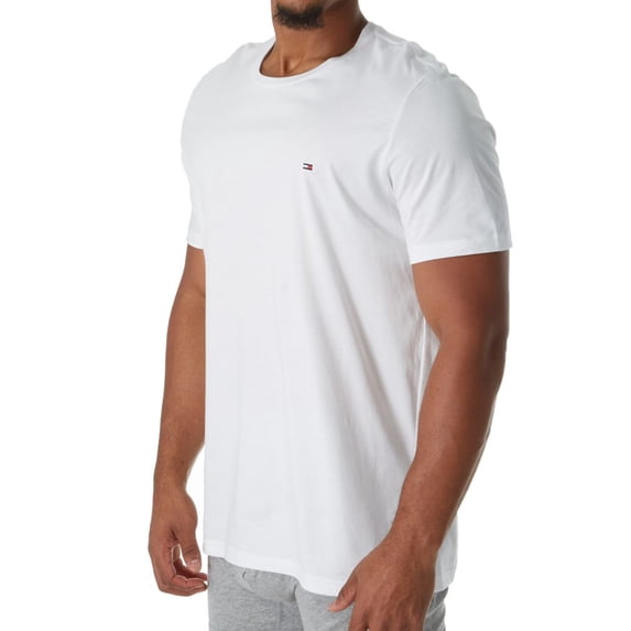 Men's Tommy Hilfiger 09T3225 Cotton Classics Short Sleeve Crew Neck T-Shirt (White L)