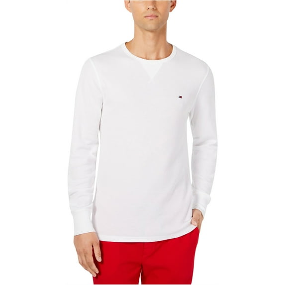 Tommy Hilfiger Mens Modern Essentials Long Sleeve Crewneck White