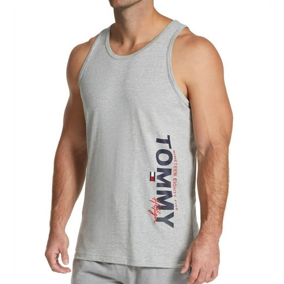 Men's Tommy Hilfiger 09T3958 100% Cotton Regular Fit Tank (Gray Heather L)