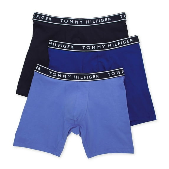 Men's Tommy Hilfiger 09T4145 Cotton Stretch Boxer Brief - 3 Pack (Persian Blue M)