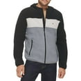 thumbnail image 1 of Men's Tommy Hilfiger Fleece Colorblock Hooded Jacket Color: Black White Silver Size: S, 1 of 4