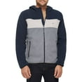 thumbnail image 1 of Men's Tommy Hilfiger Fleece Colorblock Hooded Jacket Color: Navy Gray Size: 3XL, 1 of 4