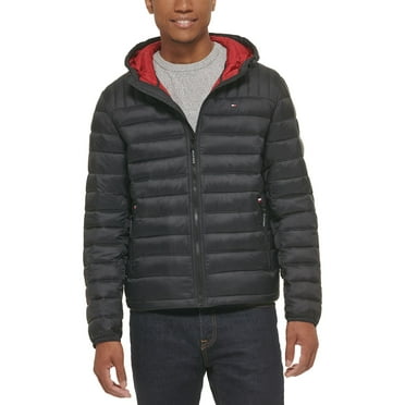 Men's Tommy Hilfiger Hooded Puffer Jacket Color: Black Size: S