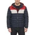 thumbnail image 1 of Men's Tommy Hilfiger Hooded Puffer Jacket Color: Navy White Colorblock Size: XL, 1 of 4