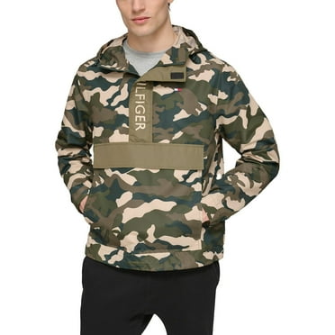Men's Tommy Hilfiger Hooded Taslan Popover Jacket Color: Camouflage Size: XL