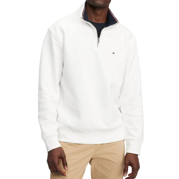 Men's Tommy Hilfiger Logo Quarter-Zip Top Color: Bright White Size: XL