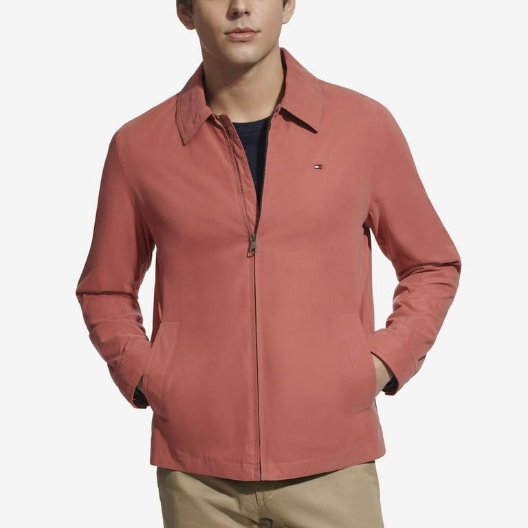 Men s Tommy Hilfiger Micro Twill Golf Jacket Color Coral Red Size S Walmart