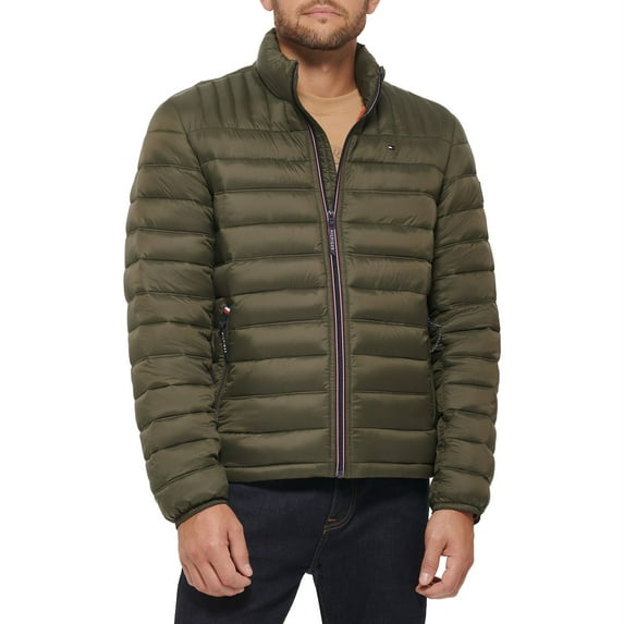 Men's Tommy Hilfiger Packable Puffer Jacket Color: Olive Size: L