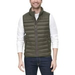 Tommy Hilfiger Men's Lightweight Down Quilted Puffer Vest, Olive, Medium