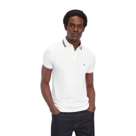 Men's Tommy Hilfiger Tommy Tipped Polo Shirt Color: Fresh White Size: XXL