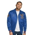 thumbnail image 1 of Men's Tommy Jeans Blue New York Knicks Jacob Chain Stitch Applique Full-Snap Varsity Jacket, 1 of 3