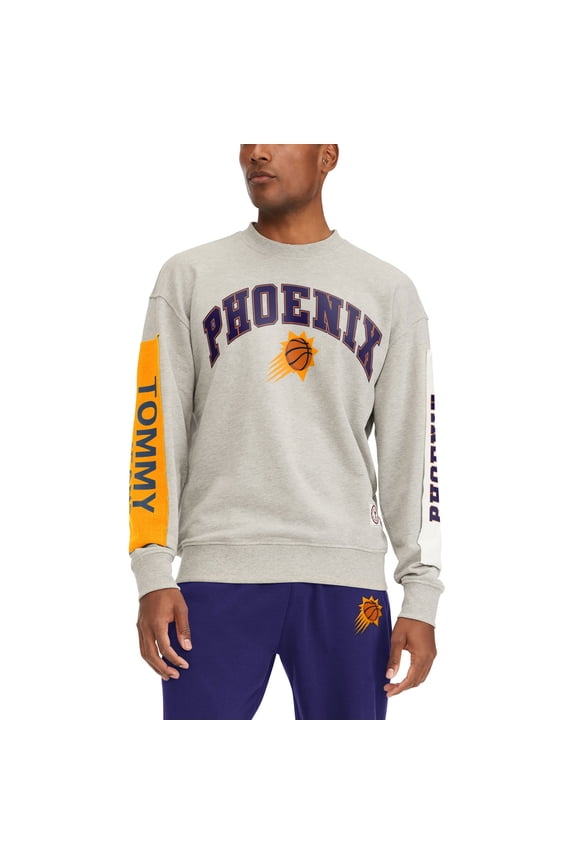Men's Tommy Jeans Gray Phoenix Suns James Patch Pullover Sweatshirt