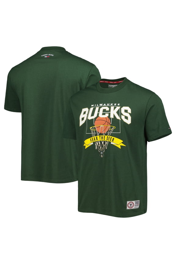 Men's Tommy Jeans Hunter Green Milwaukee Bucks Tim Backboard T-Shirt