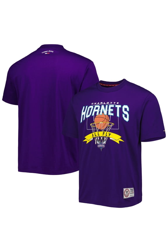 Men's Tommy Jeans Purple Charlotte Hornets Tim Backboard T-Shirt