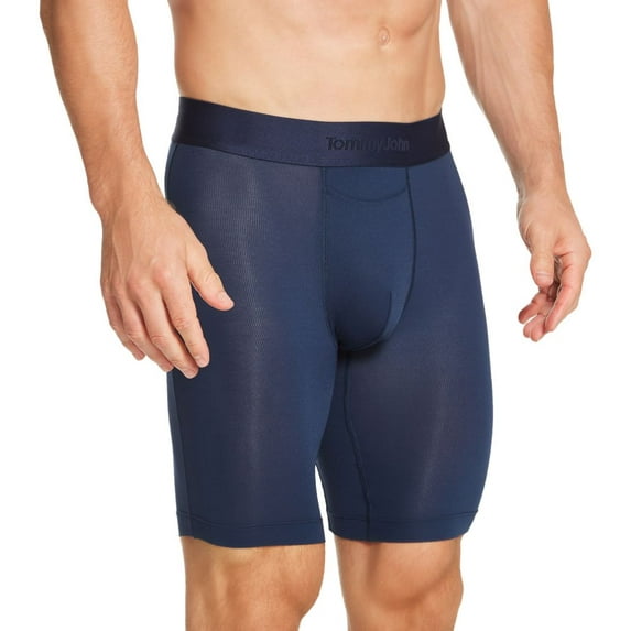Men's Tommy John 1000033 Air Mesh Long Leg Boxer Brief (Dress Blues S)