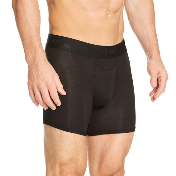 Men's Tommy John 1001858 Second Skin Trunk (Black L)