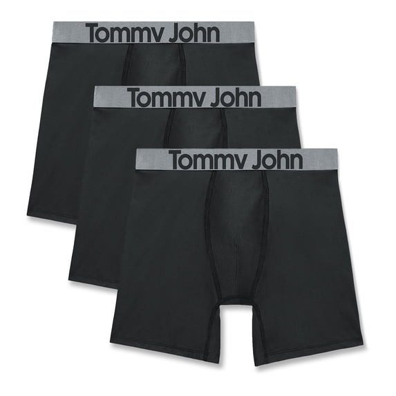 Men's Tommy John 3-Pack Sport Boxer Briefs Color: Black Size: S