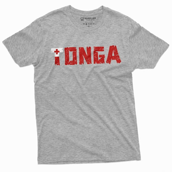 Men's Tonga T-shirt Kingdom of Tonga Country Nation Tee Shirt (Small Grey)