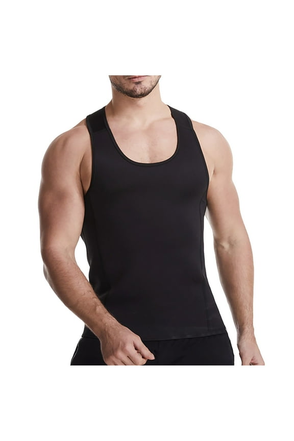 Men's Toning Girdling Tank Top Muscle Tank Singlet for Gym Workout Running Fitness Casual Streetwear Daily Wear Lightweight Breathable Moisture Wicking Stretch | Ihhxva,Black L