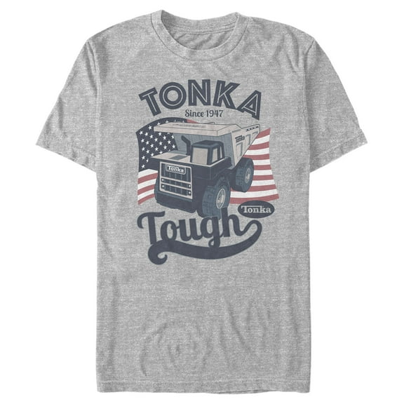Men's Tonka American Flag Tough  Graphic Tee Athletic Heather Small