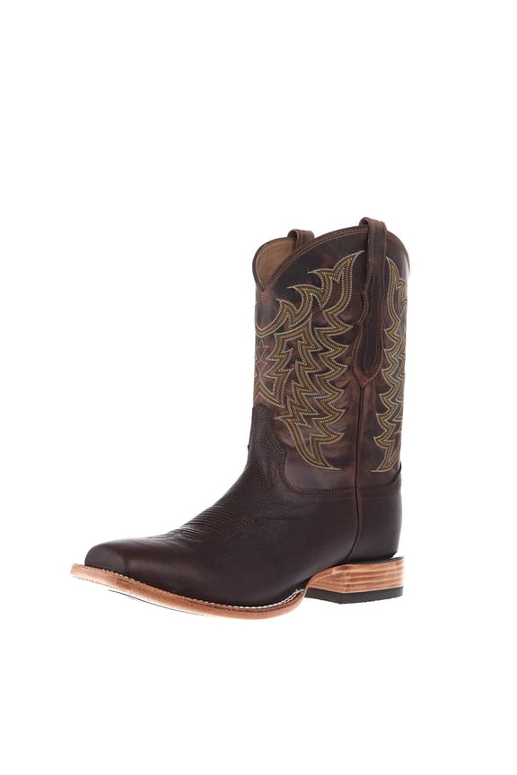 Men`s Tony Lama Heritage Brown American Bison Vamp 11in Brown Cowhide Top