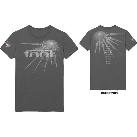 Men's Tool Spectre Spike (Back Print) Slim Fit T-shirt Large Charcoal