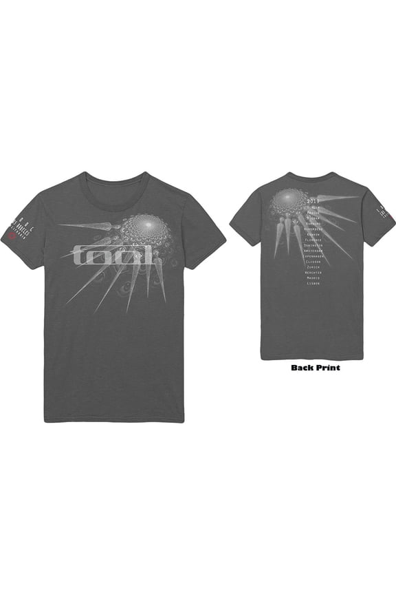Men's Tool Spectre Spike (Back Print) Slim Fit T-shirt Large Charcoal
