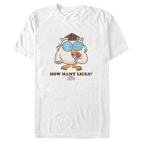 Men's Tootsie Pop Mr. Owl How Many Licks Graphic Tee White Large