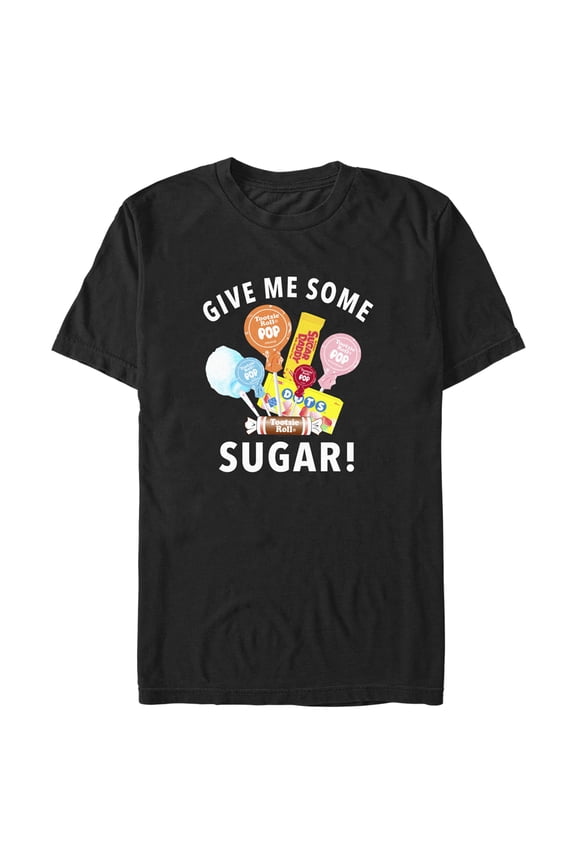 Men's Tootsie Roll Give Me Some Sugar Candy  Graphic Tee Black Large