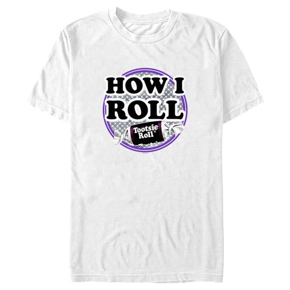 Men's Tootsie Roll How I Roll Slogan Graphic Tee White Large