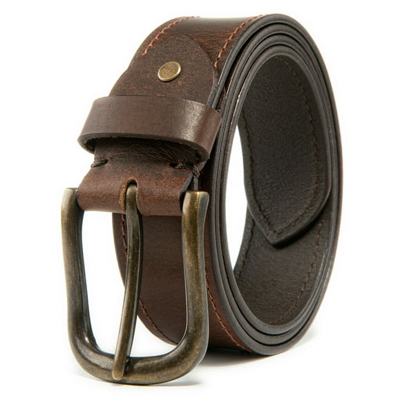Men’s Top Grain Leather Belts Casual Jeans Solid Belts for Men 1.5inch Width