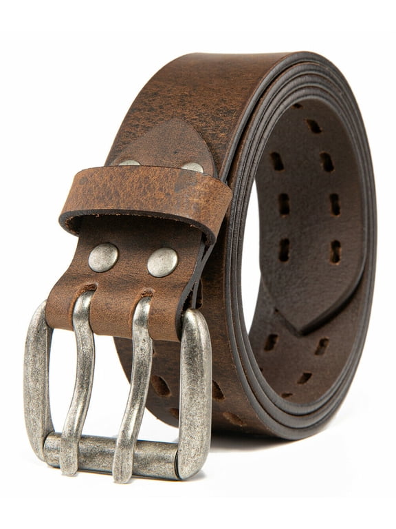 Men’s Top Grain Leather Belts for Men Genuine Solid Belt Workmen 1.5inch Width