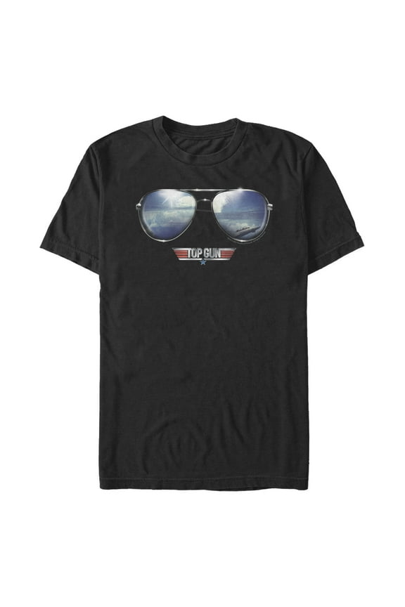 Men's Top Gun Aviator Sunglasses Reflection Logo Graphic T-Shirt