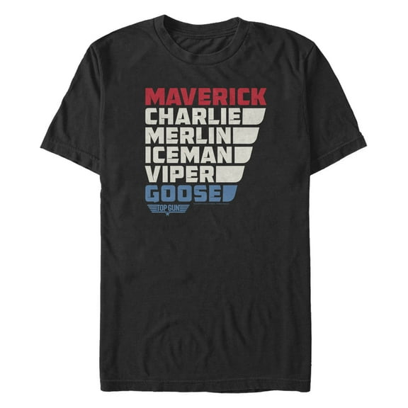 Men's Top Gun Character Name Stack  Graphic T-Shirt