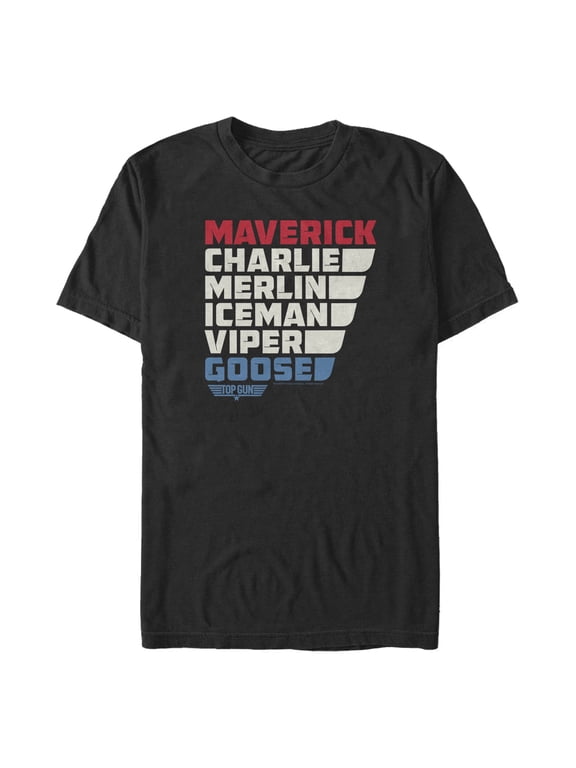 Men's Top Gun Character Name Stack Graphic T-Shirt
