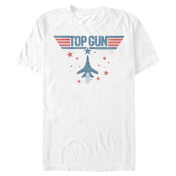 Men's Top Gun Fighter Jet and Stars Logo  Graphic T-Shirt